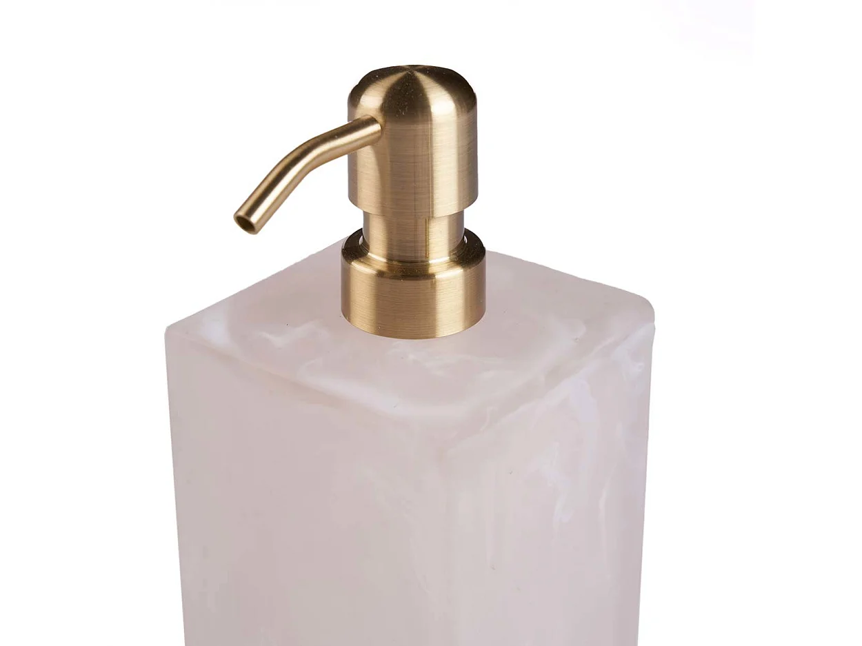 De Resin Zeepdispenser - Roze Wit