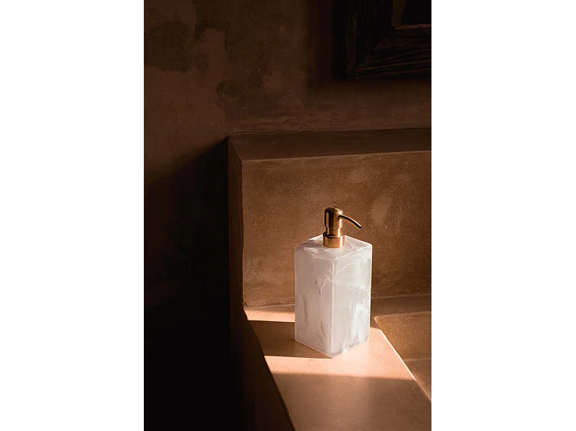 Le Distributeur De Savon En Résine - Rose Blanc