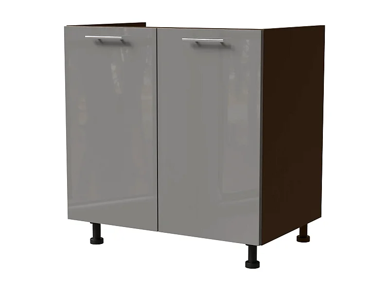 SPÜLENUNTERSCHRANK Essen D8Z/80 Grau Hochglanz / Lava Matt 80 / 50 / 82cm