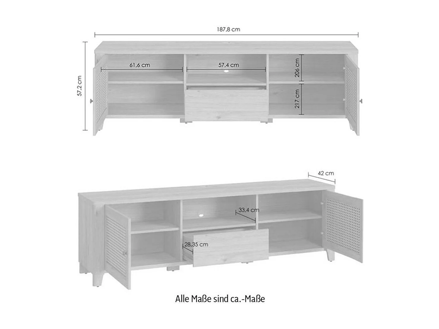 LOWBOARD Cestino Jackson Hickory / Amadeus 188 / 42 / 57cm