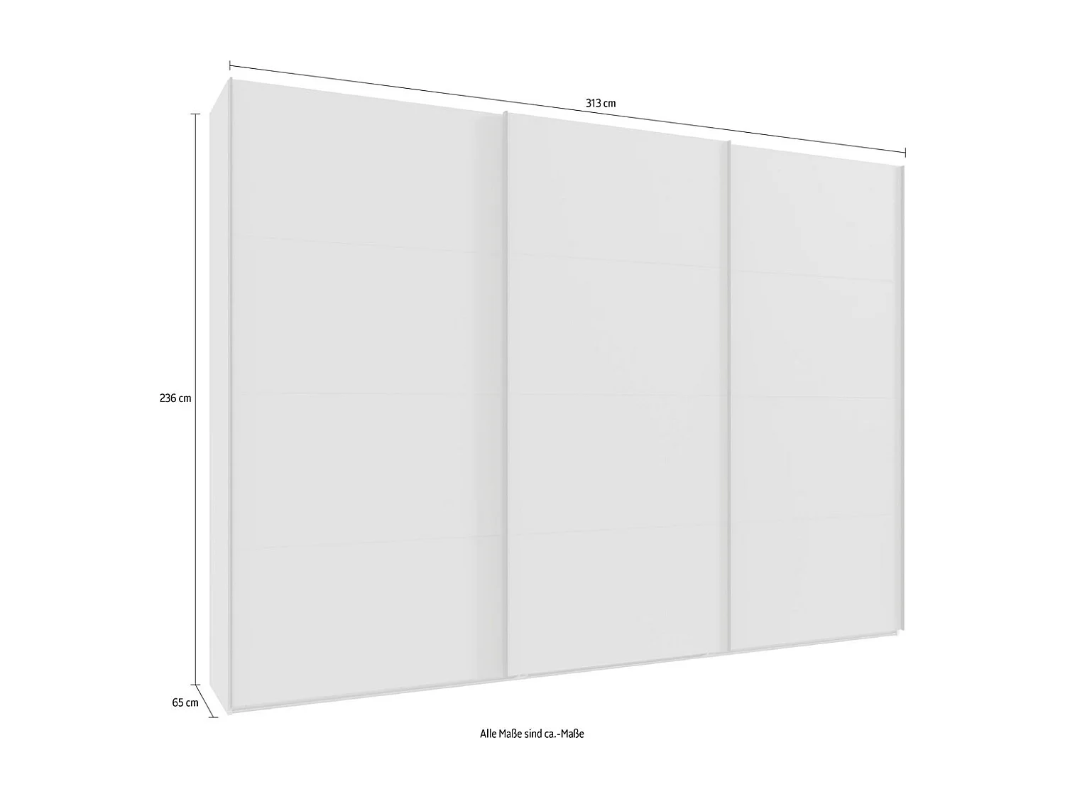 SCHWEBETÜRENSCHRANK Mugano weiß 313 / 65 / 236cm