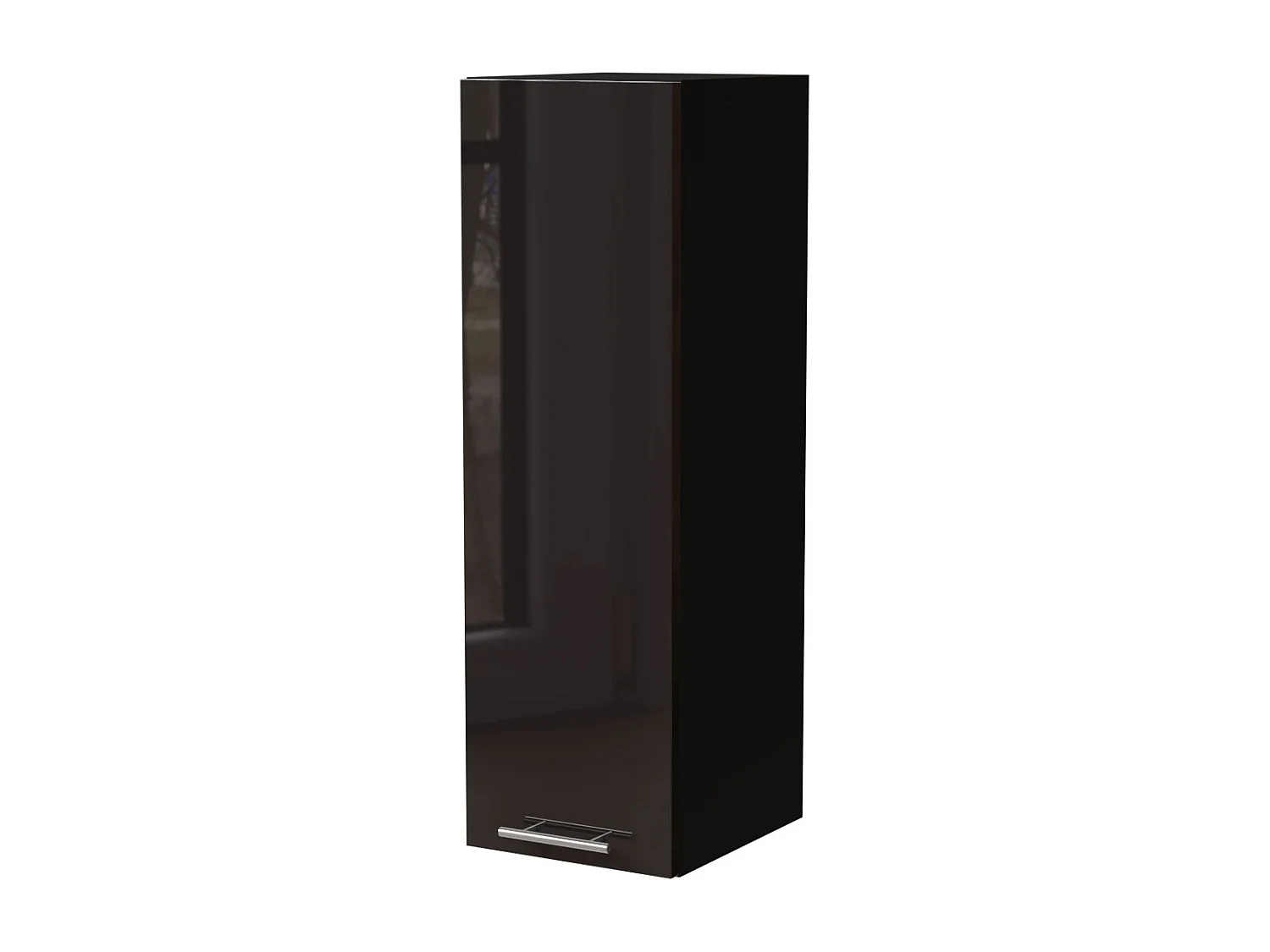 KÜCHENHÄNGESCHRANK Essen W4/20 Schwarz Hochglanz / Schwarz Matt 20 / 32,5 / 96cm