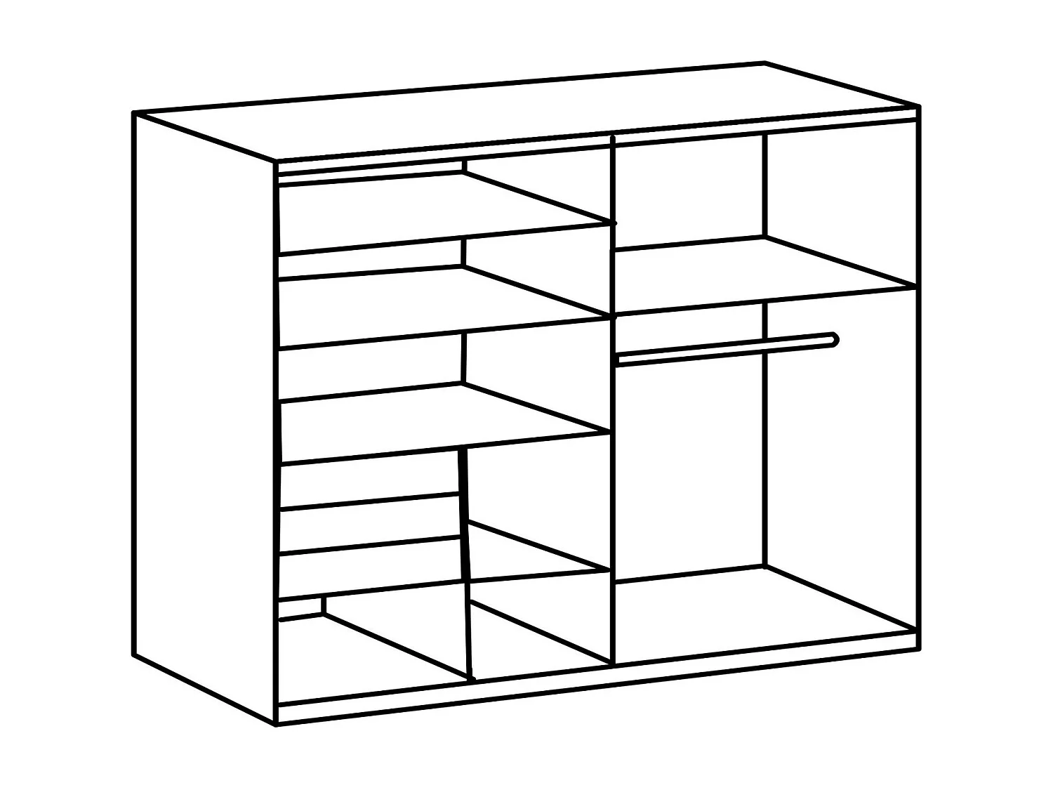 SCHWEBETÜRENSCHRANK Bamberg weiß / Flagstaff Eiche 180 / 65 / 198 cm