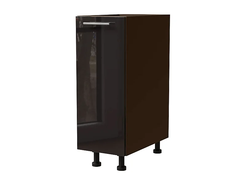 KÜCHENUNTERSCHRANK Essen D1D/20 Schwarz Hochglanz / Lava Matt 20 / 50 / 82cm