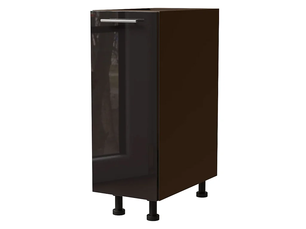 KÜCHENUNTERSCHRANK Essen D1D/20 Schwarz Hochglanz / Lava Matt 20 / 50 / 82cm