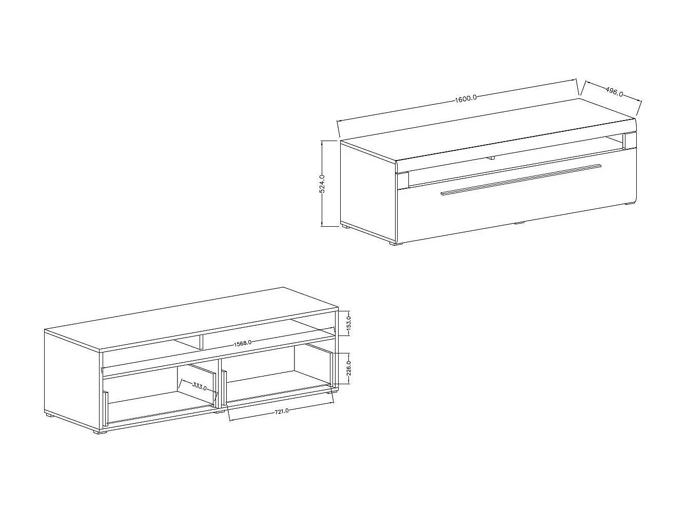 LOWBOARD Toro Eiche Grandson 160 / 50 / 52cm