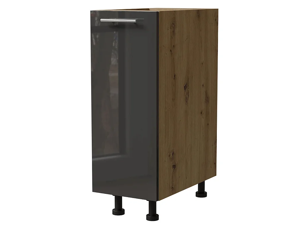 KÜCHENUNTERSCHRANK Essen D1D/20 Graphit Hochglanz / Eiche Artisan Matt 20 / 50 / 82cm