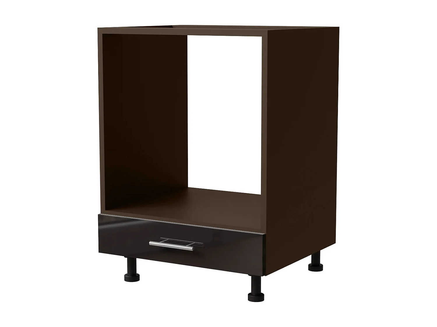 HERDUMBAUSCHRANK Essen D11K/60 Schwarz Hochglanz / Lava Matt 60 / 50 / 82cm