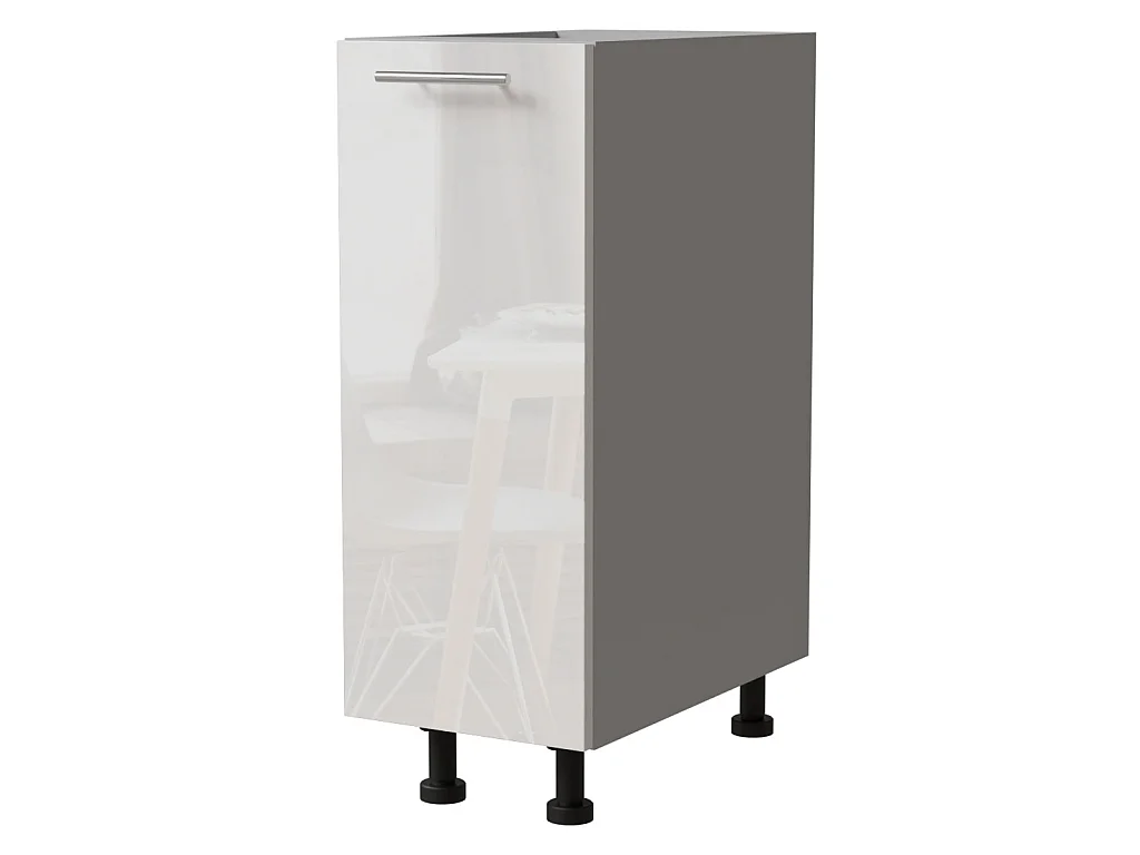 KÜCHENUNTERSCHRANK Essen D1D/20 Weiß Hochglanz / Grau Matt 20 / 50 / 82cm
