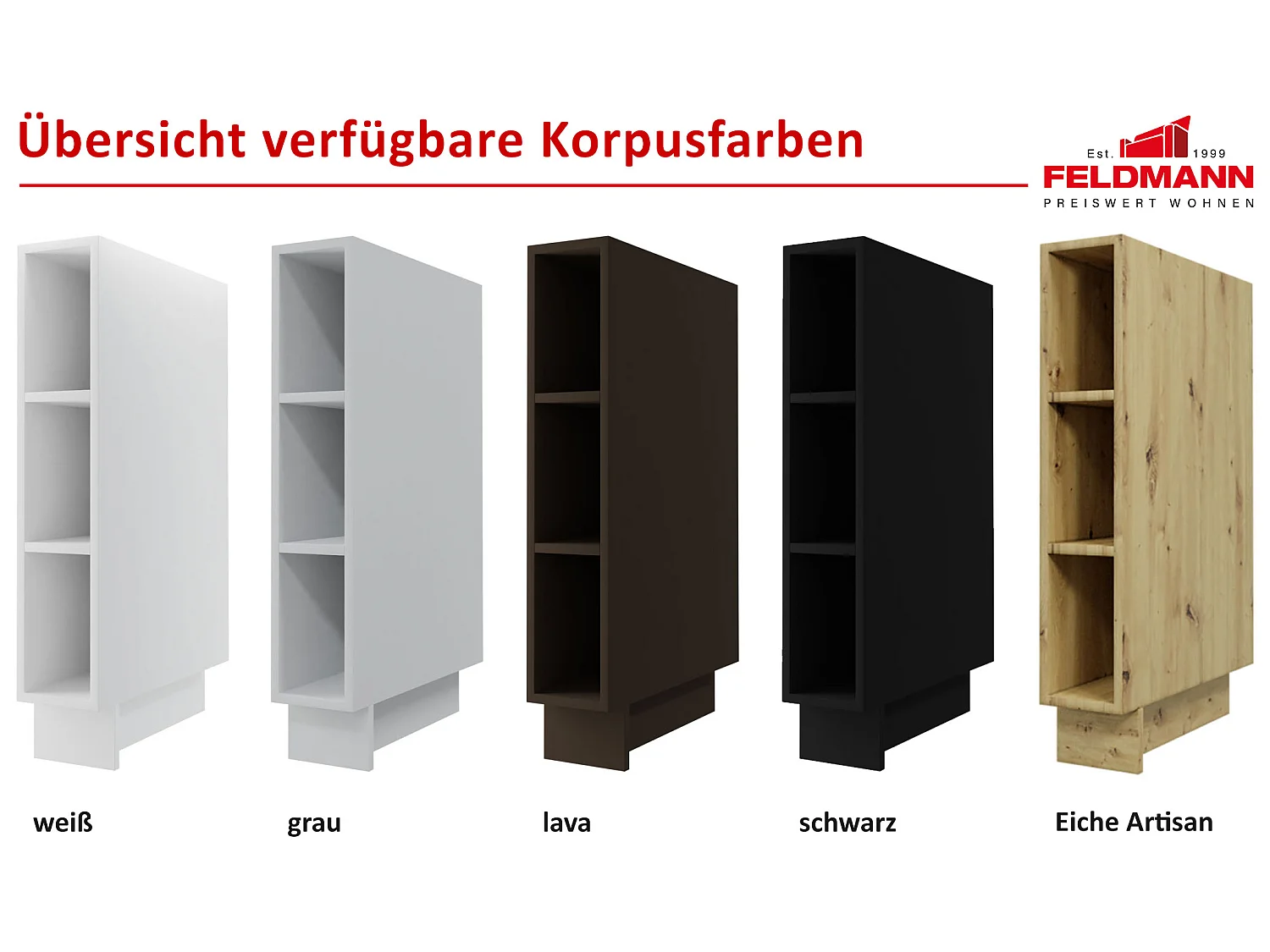 KÜCHENUNTERSCHRANK Essen D1D/20 Weiß Hochglanz / Grau Matt 20 / 50 / 82cm