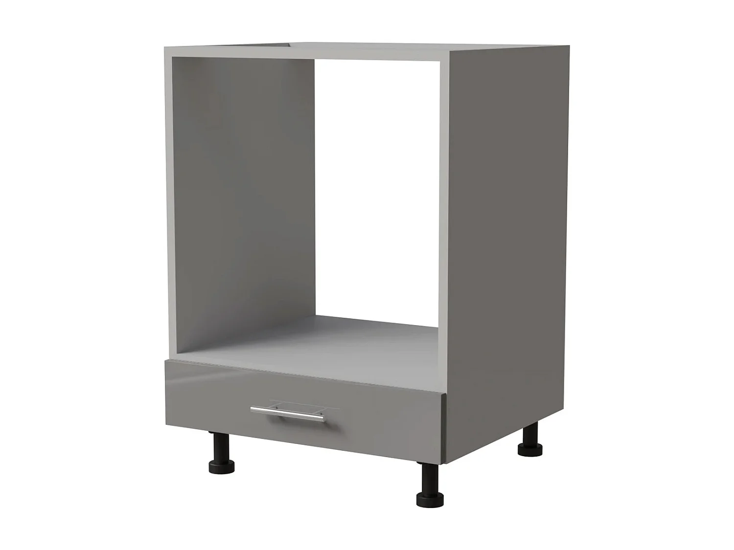 HERDUMBAUSCHRANK Essen D11K/60 Grau Hochglanz / Grau Matt 60 / 50 / 82cm