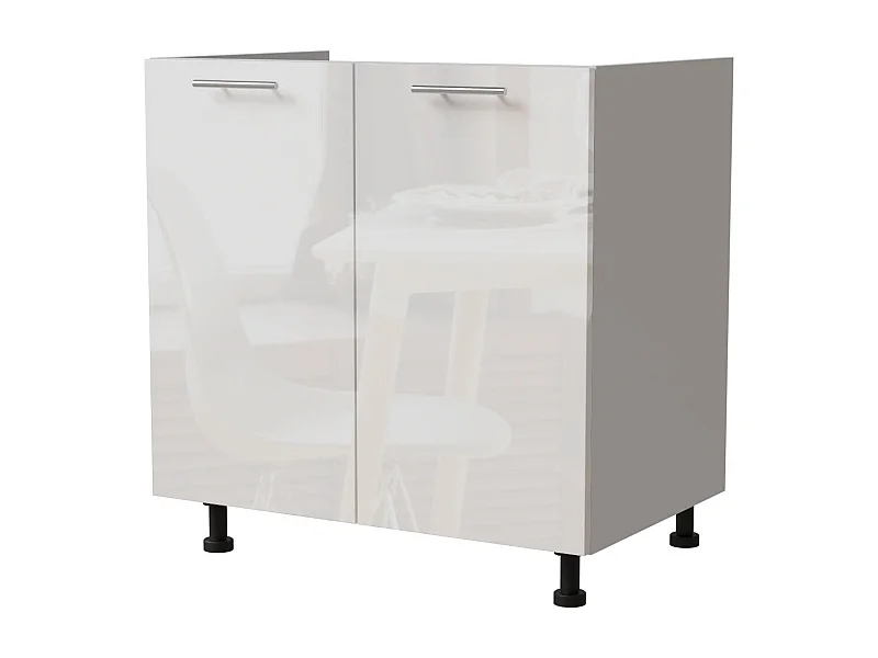 SPÜLENUNTERSCHRANK Essen D8Z/80 Weiß Hochglanz / Weiß Matt 80 / 50 / 82cm