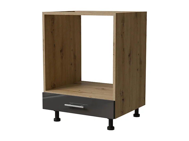 HERDUMBAUSCHRANK Essen D11K/60 Graphit Hochglanz / Eiche Artisan Matt 60 / 50 / 82cm