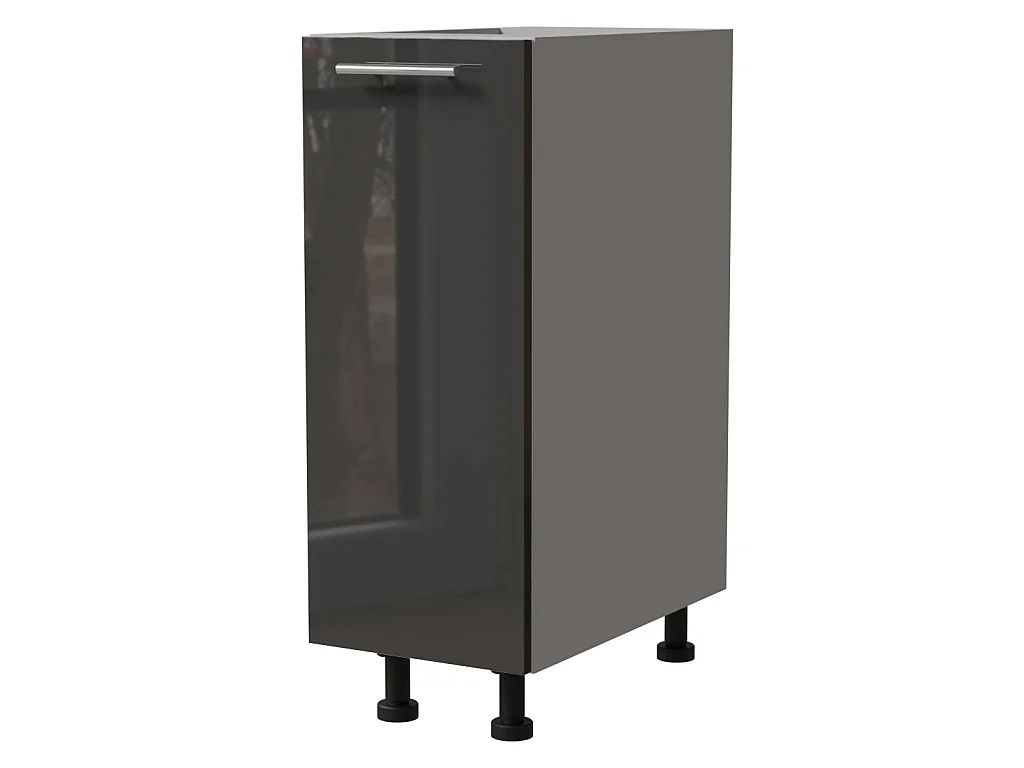 KÜCHENUNTERSCHRANK Essen D1D/20 Graphit Hochglanz / Grau Matt 20 / 50 / 82cm