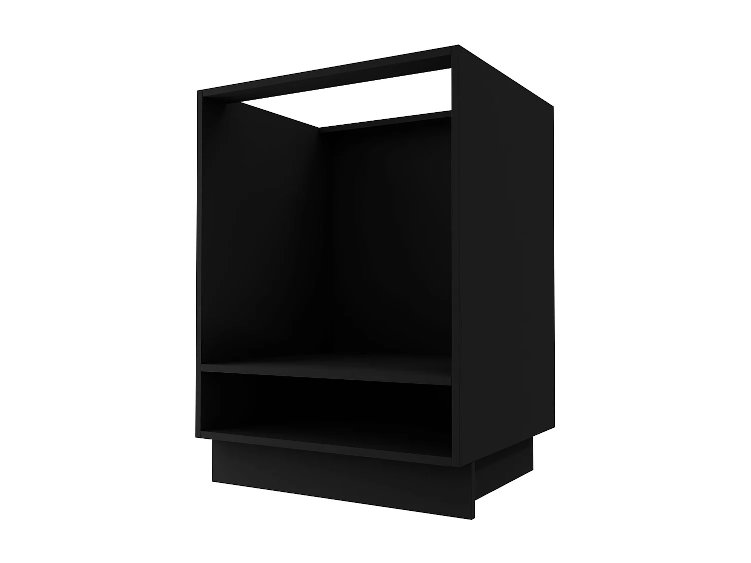 HERDUMBAUSCHRANK Essen D11K/60 Grau Hochglanz / Schwarz Matt 60 / 50 / 82cm