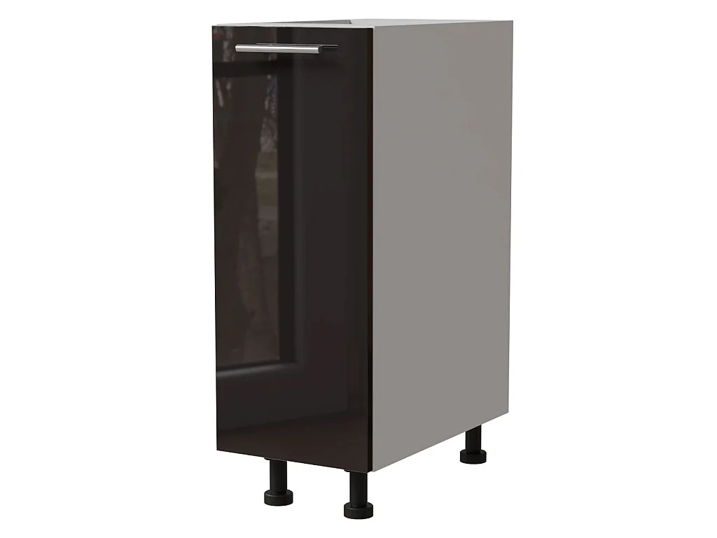 KÜCHENUNTERSCHRANK Essen D1D/20 Schwarz Hochglanz / Weiß Matt 20 / 50 / 82cm