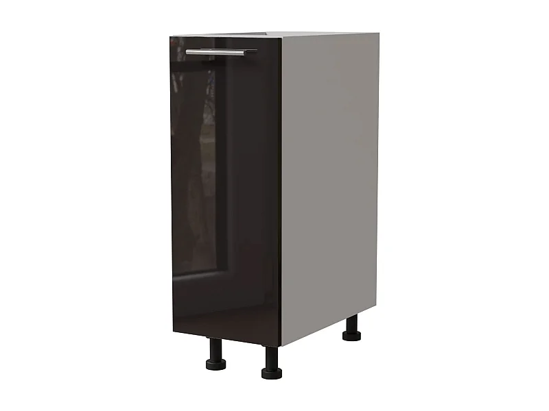 KÜCHENUNTERSCHRANK Essen D1D/20 Schwarz Hochglanz / Weiß Matt 20 / 50 / 82cm