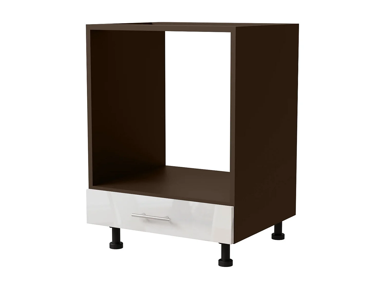 HERDUMBAUSCHRANK Essen D11K/60 Weiß Hochglanz / Lava Matt 60 / 50 / 82cm