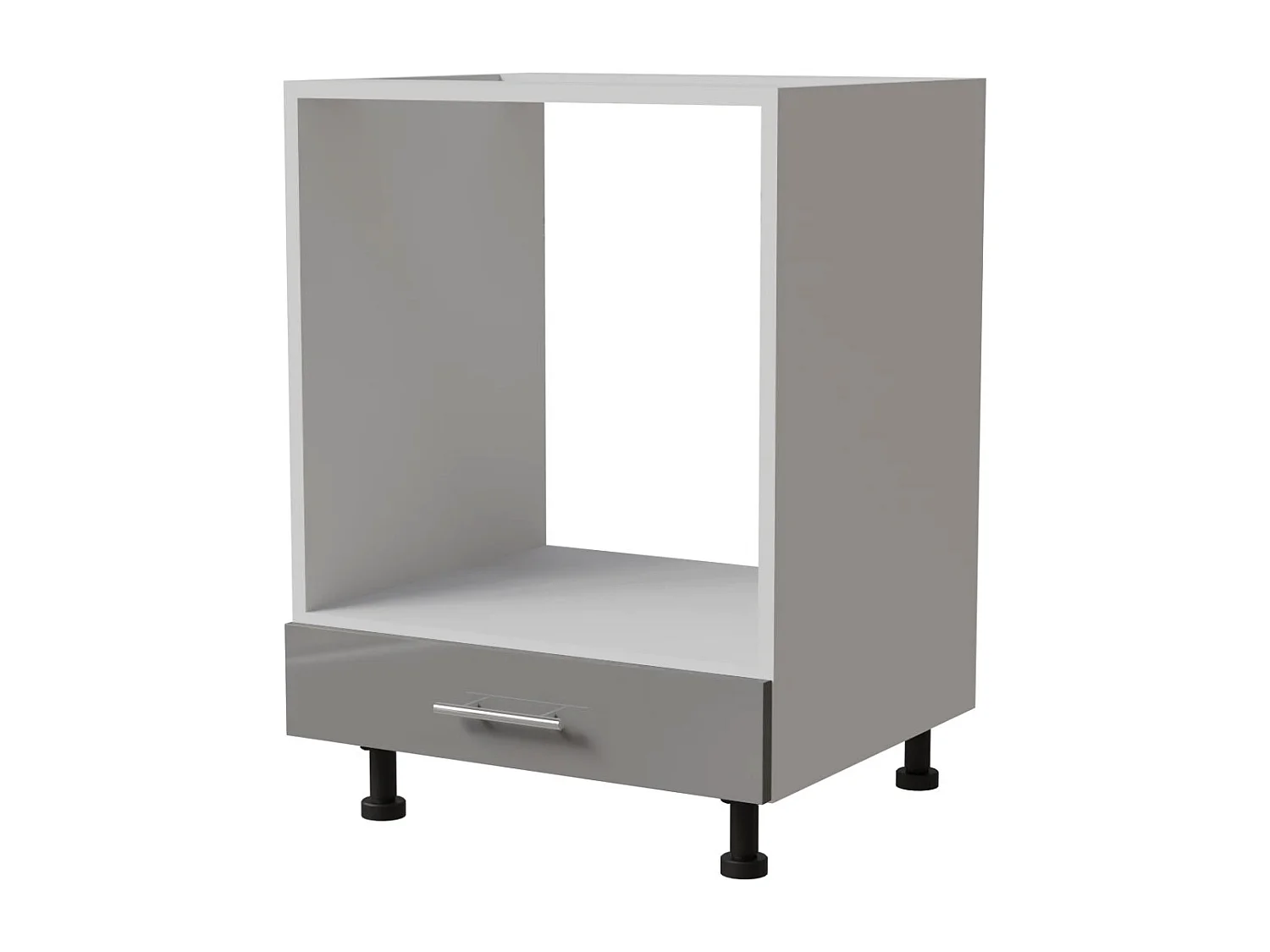 HERDUMBAUSCHRANK Essen D11K/60 Grau Hochglanz / Weiß Matt 60 / 50 / 82cm