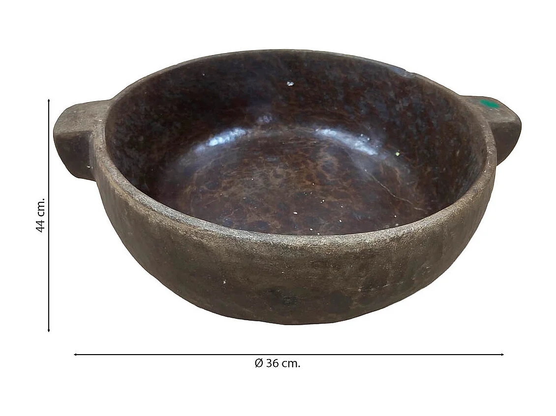 Bol vintage marron 36 x 36 x 44 cm hauteur