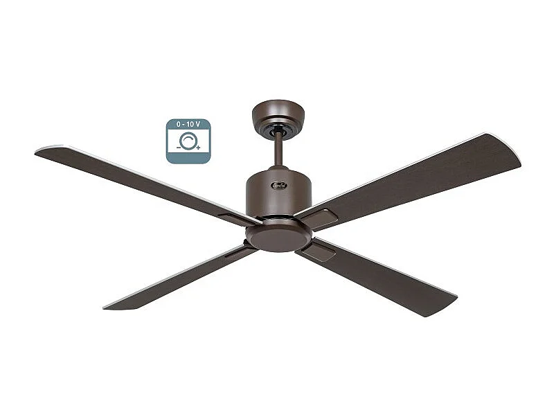 eco neo III 132 ventilateur, corps marron pales wengé et grises sans lumière, casafan