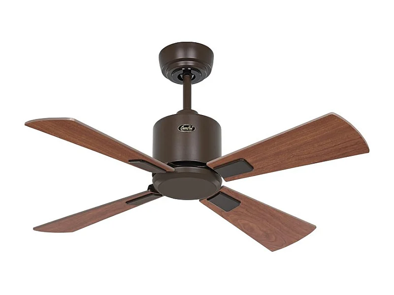 eco neo III 92, ventilador wifi sin luz, cuerpo marrón con aspas en nogal y cerezo, casafan