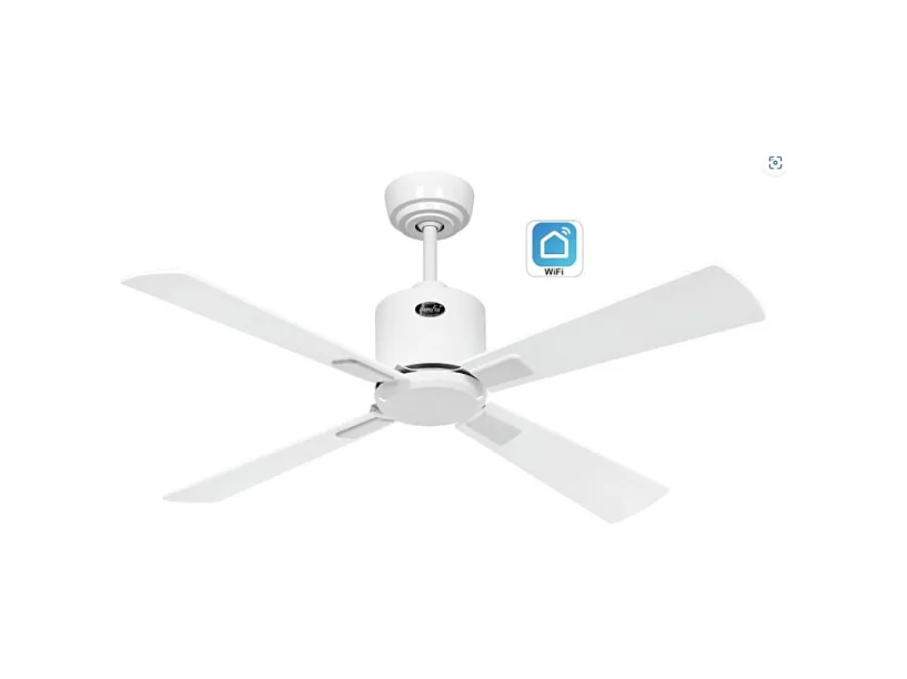 eco neo III 103 ventilateur, wi-fi sans lumière, corps blanc avec pales blanches et grises, casafan