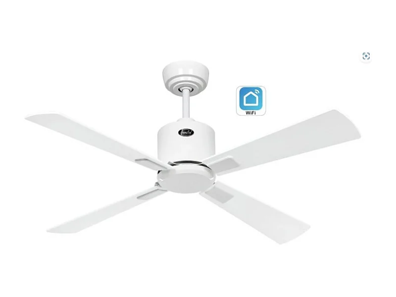 eco neo III 103 ventilateur, wi-fi sans lumière, corps blanc avec pales blanches et grises, casafan