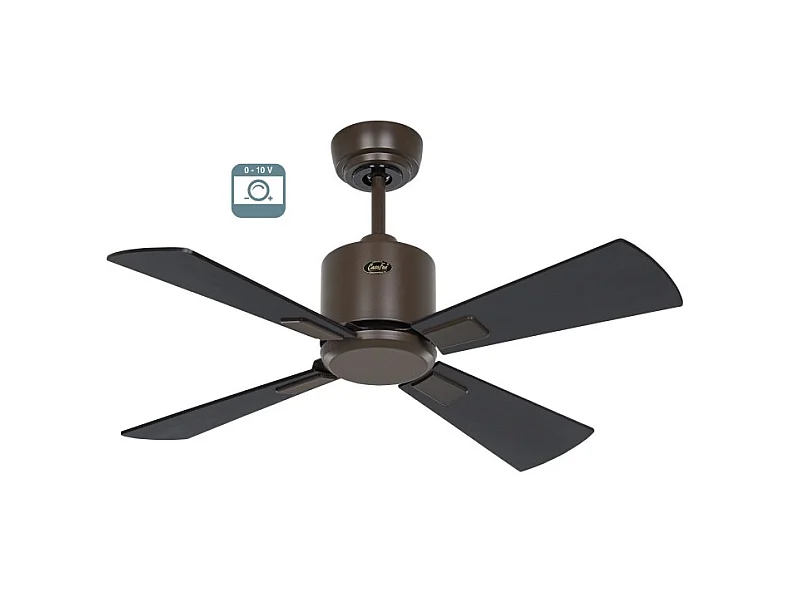 eco neo III 92, ventilateur sans lumière, corps marron avec pales en teck et noires, casafan