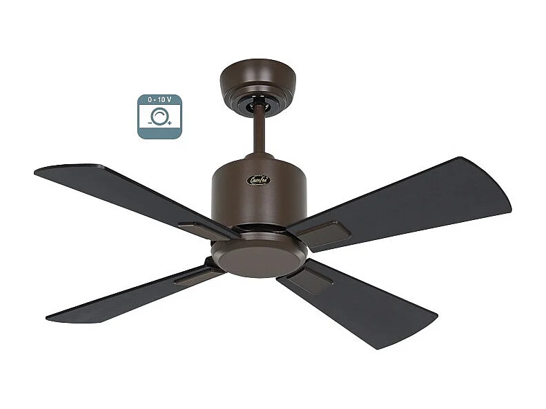 eco neo III 92, ventilateur sans lumière, corps marron avec pales en teck et noires, casafan