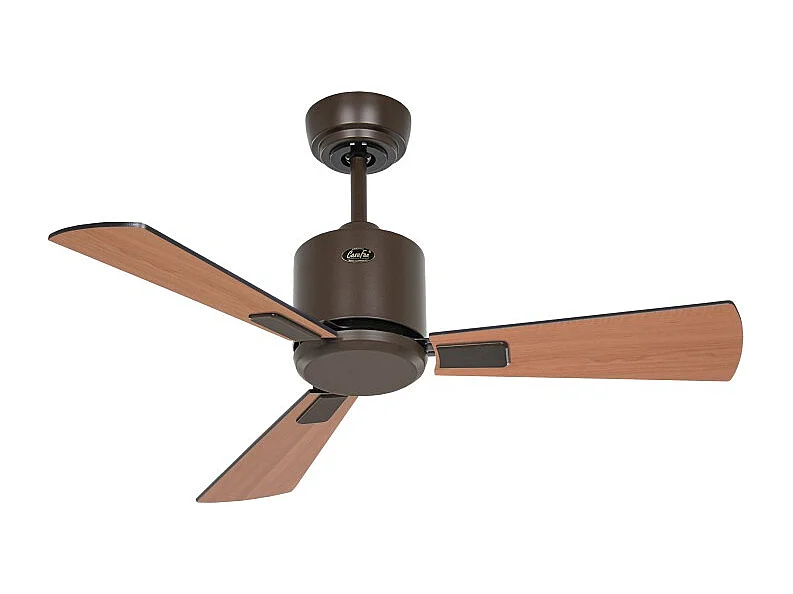 eco neo III 92, ventilateur sans lumière, corps marron avec pales en teck et noires, casafan
