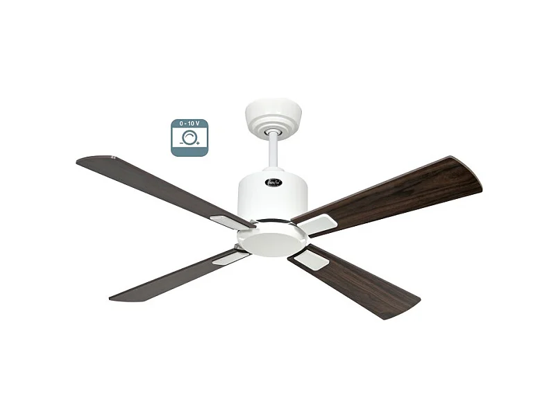 eco neo  III 103, ventilateur sans lumière, corps blanc avec pales wengé et grises, casafan