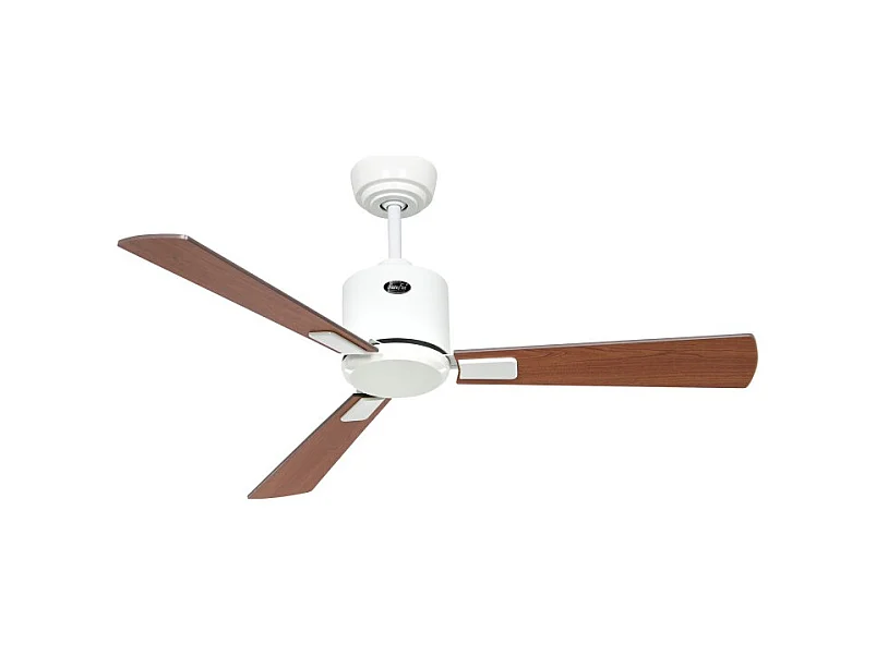 eco neo  III 103, ventilateur sans lumière, corps blanc avec pales wengé et grises, casafan