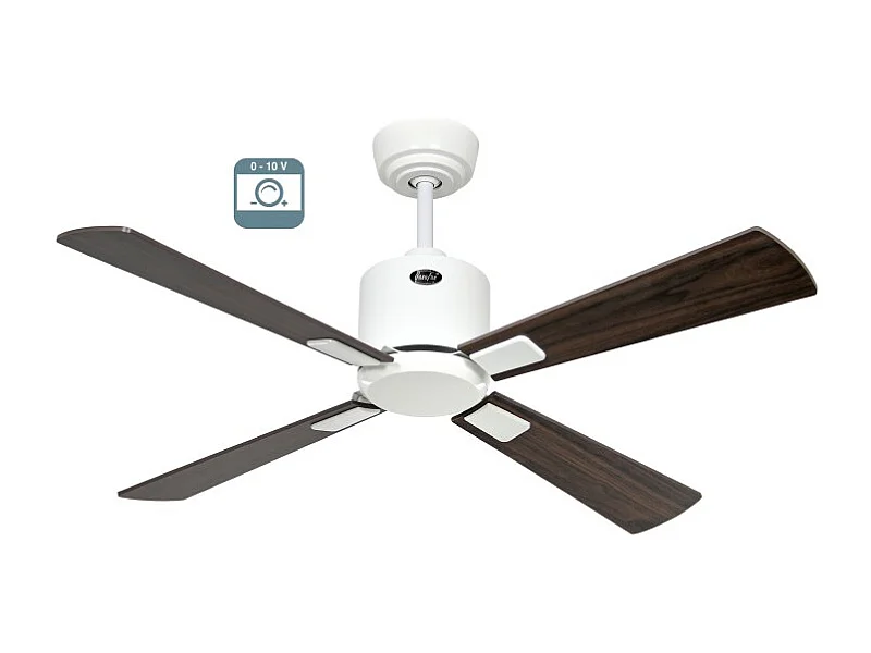 eco neo  III 103, ventilateur sans lumière, corps blanc avec pales wengé et grises, casafan