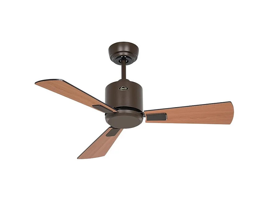 eco neo III 92, ventilateur wifi sans lumière, corps marron avec pales en teck et noires, casafan