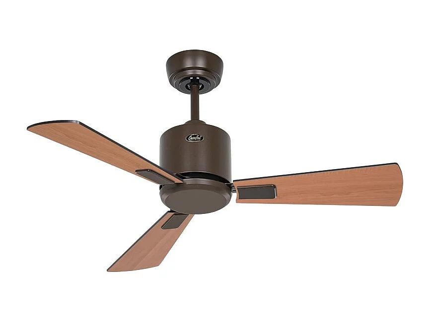 eco neo III 92, ventilateur wifi sans lumière, corps marron avec pales en teck et noires, casafan