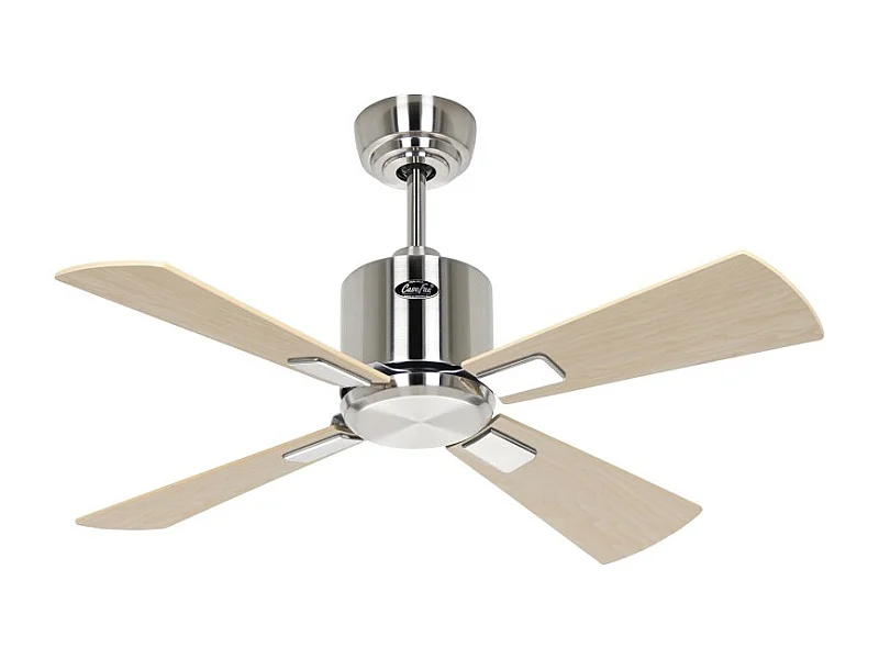 eco neo III 92, ventilateur wifi sans lumière, corps en acier brossé, pales en érable et hêtre, casafan