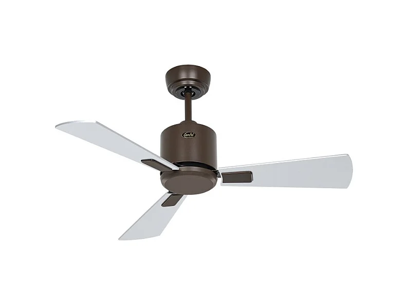 eco neo III 92, ventilateur sans lumière, corps marron avec pales wengé et grises, casafan