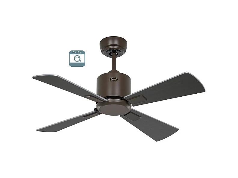 eco neo III 92, ventilateur sans lumière, corps marron avec pales wengé et grises, casafan