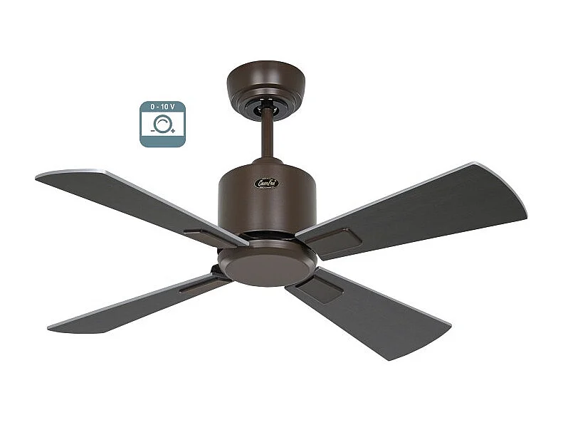 eco neo III 92, ventilateur sans lumière, corps marron avec pales wengé et grises, casafan