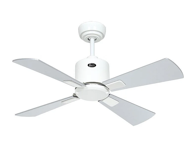 eco neo III 92,ventilador wifi sin luz, cuerpo blanco con aspas wengué y gris, casafan