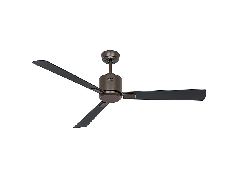 eco neo III 132 ventilateur, corps marron avec pales en teck et noires sans lumière, casafan