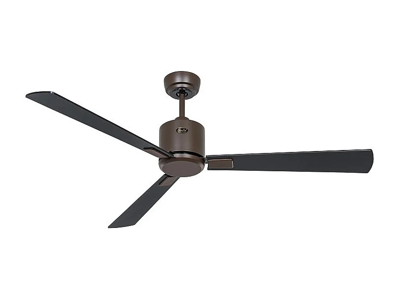 eco neo III 132 ventilateur, corps marron avec pales en teck et noires sans lumière, casafan