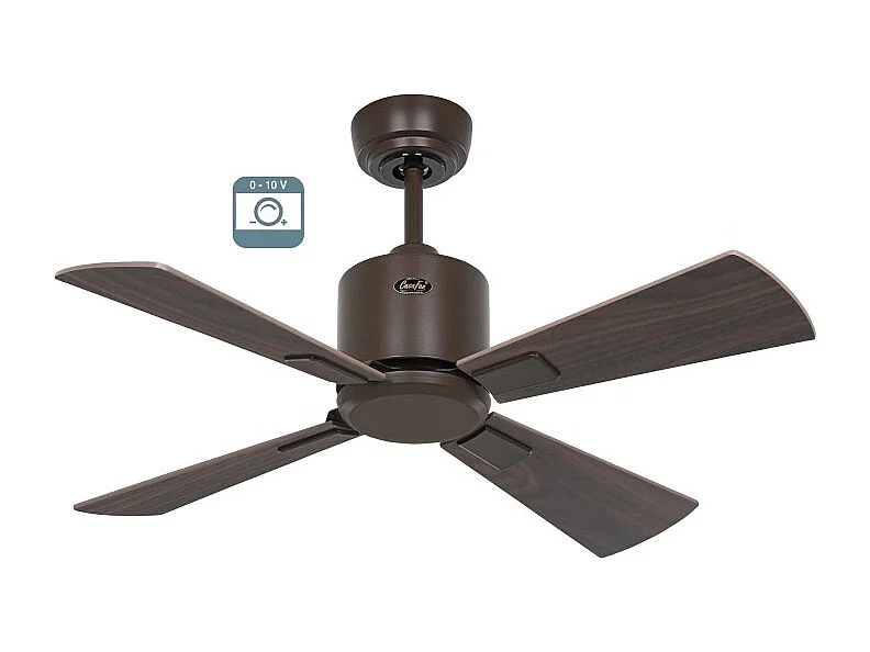 eco neo III 92, ventilador sin luz, cuerpo marrón con aspas en nogal y cerezo, casafan