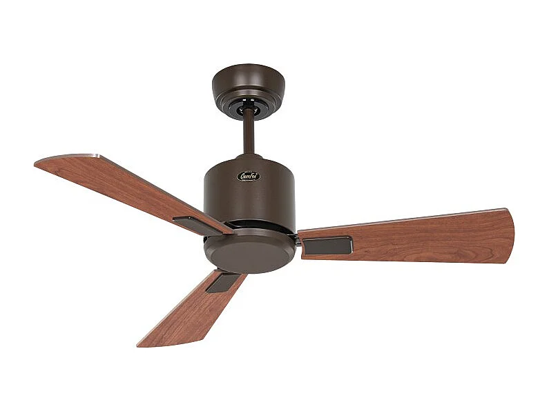 eco neo III 92, ventilateur sans lumière, corps marron avec pales en noyer et cerisier, casafan