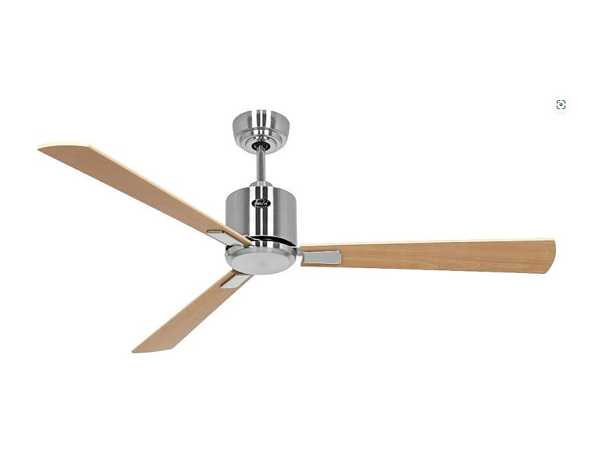 eco neo III 132, wifi-ventilator van geborsteld staal met esdoorn- en beukenhouten bladen zonder licht, casafan