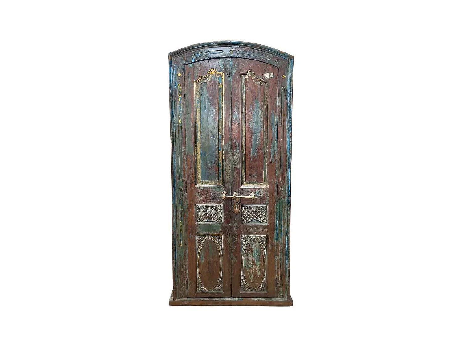 Porte en bois artisanale marron 85 x 13 x 195 cm hauteur