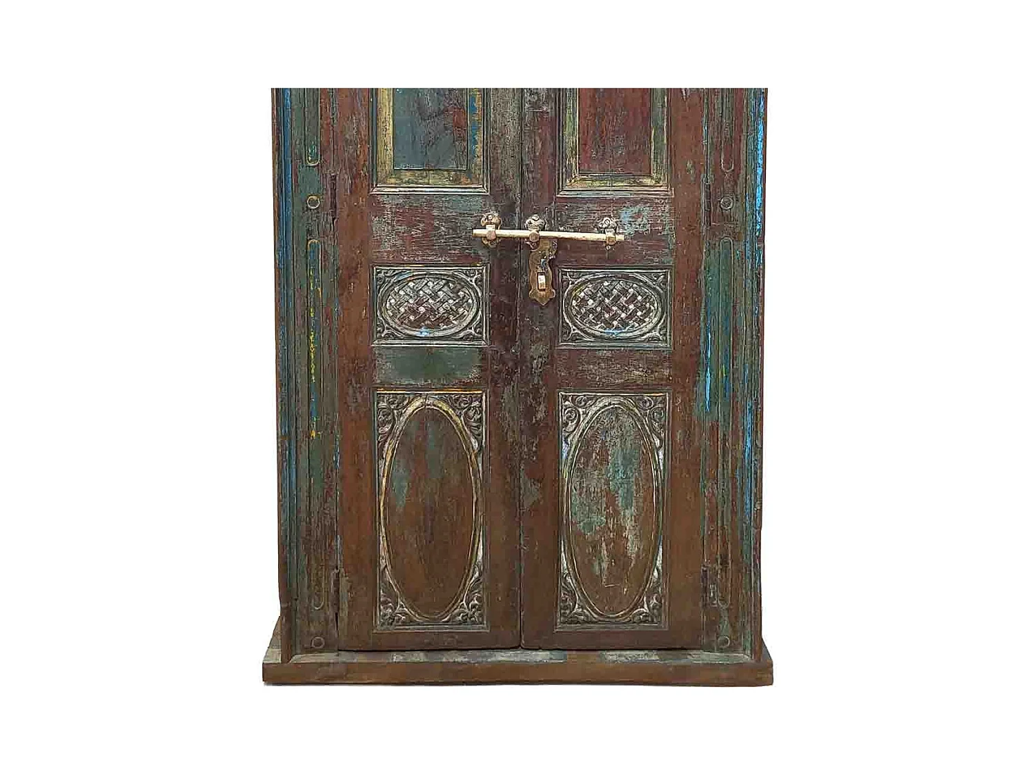 Porte en bois artisanale marron 85 x 13 x 195 cm hauteur