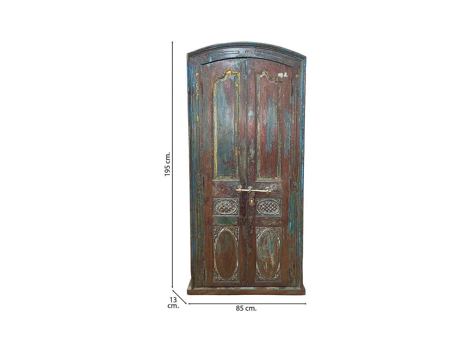 Porte en bois artisanale marron 85 x 13 x 195 cm hauteur