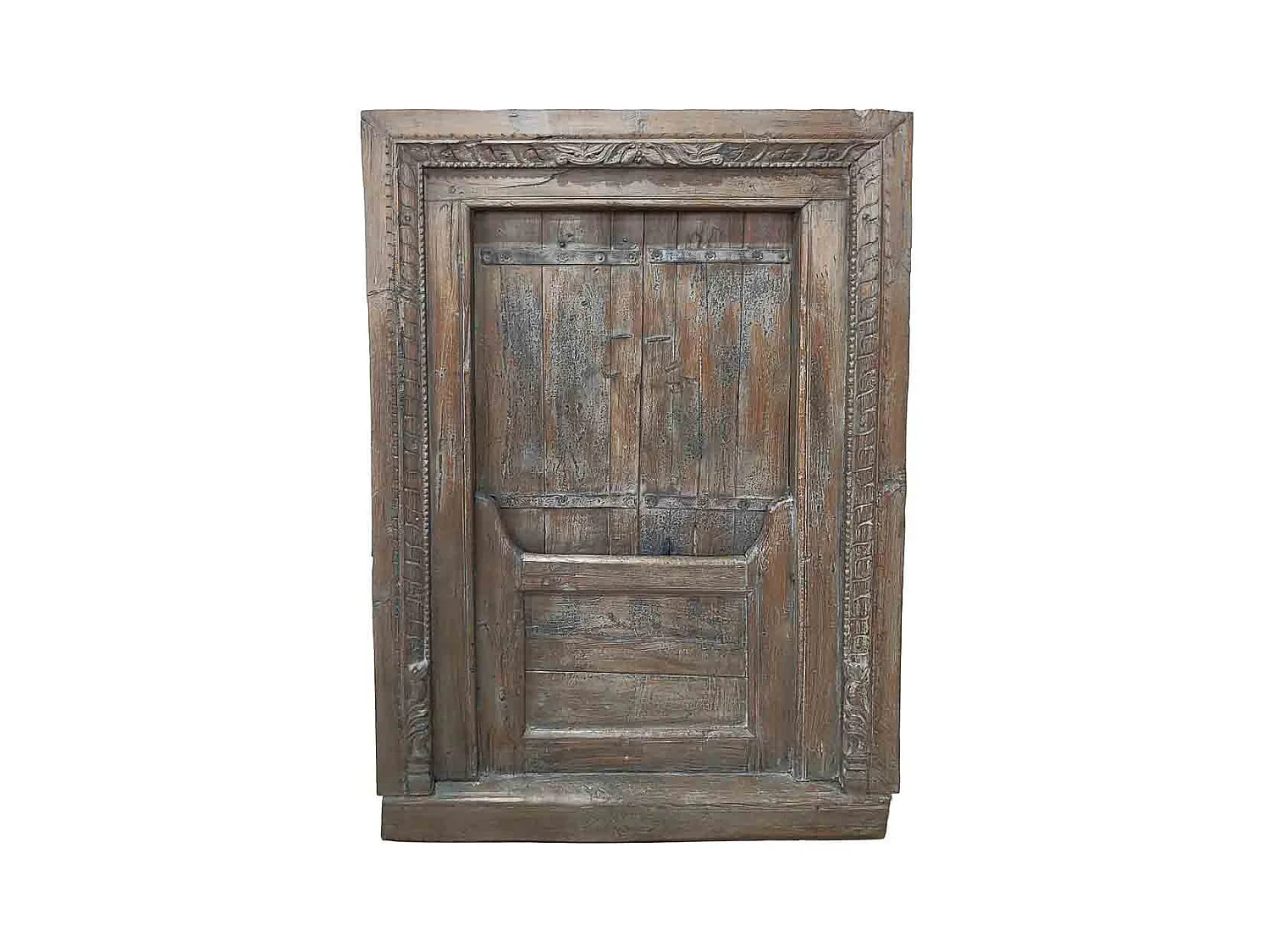 Fenêtre artisanale en bois marron 99x11x148h cm